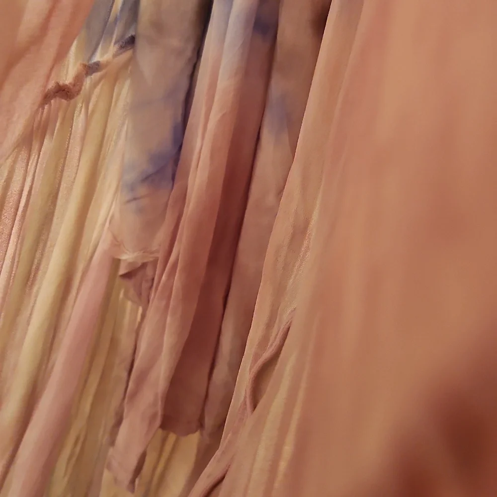 Young Fabulous & Broke Tie Dye Pink and White Sleeveless V-Neck Maxi Sundress XL - Picture 12 of 14